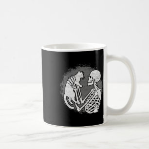 Caneca De Café Gato Esqueleto Caveira Gatinho Halloween Fofo Home