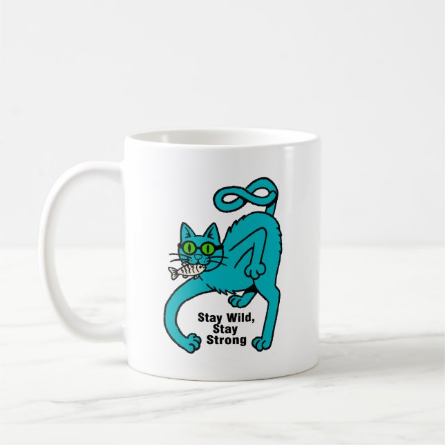 Caneca De Café Gato Expressivo Excêntrico (Esquerda)