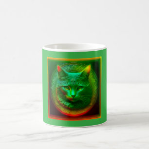 Caneca De Café Gato Fantasia Na Frente Do Crest