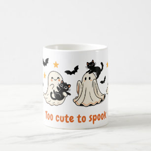 Caneca De Café Gato Fantasma Assustador Fofo de Halloween - Prese