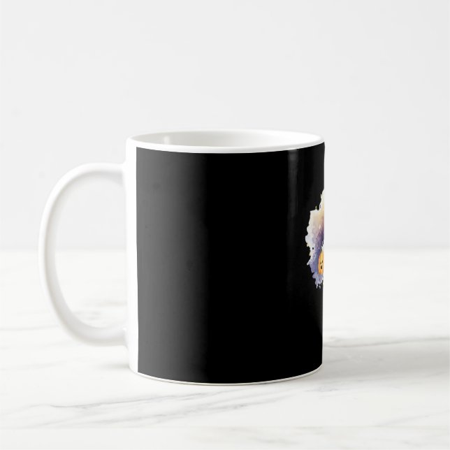 Caneca De Café Gato Fantasma Bonito com Pumpkins - Kawaii Hallowe (Esquerda)