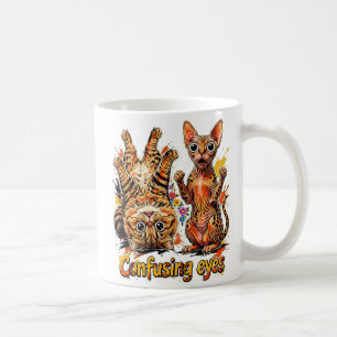 Caneca De Café Gato Felino Duas Divas, Um Olhar 👀 Gato Engraçado
