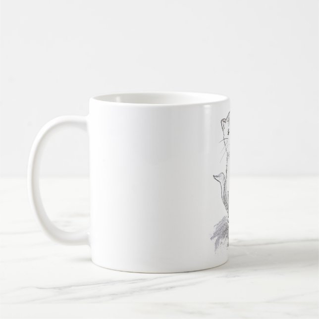 Caneca de Café Gato Feliz (Esquerda)