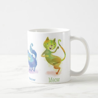 Caneca De Café Gato Feliz Colorido, Gato Feliz