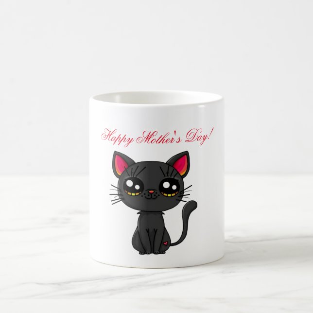 Caneca De Café Gato Feliz Dia das Mães (Centro)