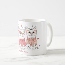 Caneca De Café Gato Feliz do Dia das Meowentines