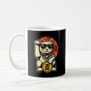 Caneca De Café Gato Feliz Vintage Maneki Neko Lucky, Dinheiro De