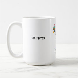 Caneca De Café Gato Floral Colorido de Boho