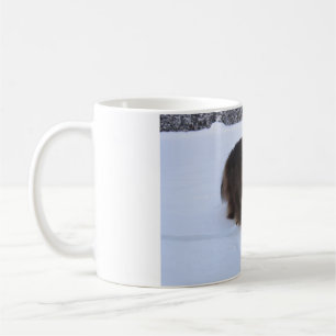 Caneca De Café gato floresta norueguesa na neve