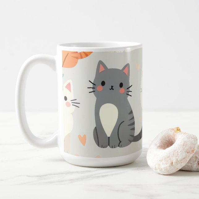 Caneca De Café gato fofo (Com Donut)