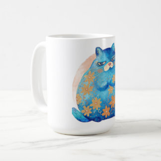 Caneca De Café gato fofo com olhos azuis