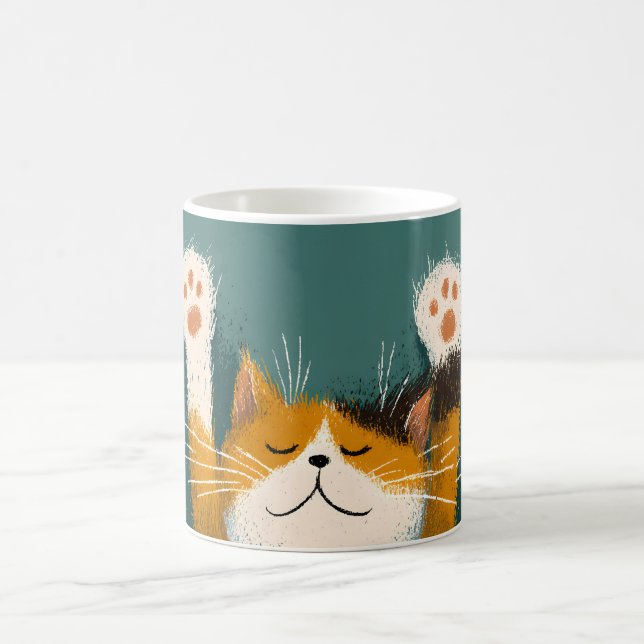 Caneca De Café Gato Fofo e Engraçado Dormindo (Centro)