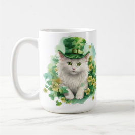 CANECA DE CAFÉ GATO FOFO E FOFINHO VESTIDO PARA O DIA DE SÃO PATR