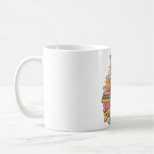 Caneca De Café Gato Fofo e Gorducho Lendo Livro e Café Caneca Clá