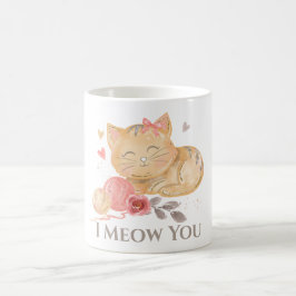 Caneca de Café Gato Fofo Eu Miau Você