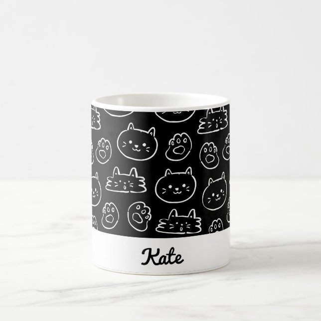 Caneca De Café Gato fofo personalizado (Centro)