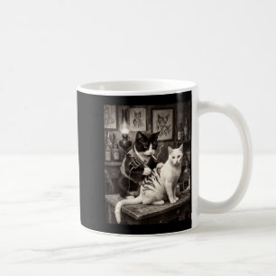 Caneca De Café Gato Fumando Tatuagem Vintage Gato Tatuado Artista