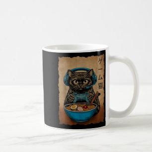 Caneca De Café Gato Gamer Gráfico Divertido Gato Ramen Japonês Jo