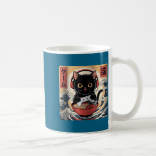 Caneca De Café Gato Gamer Kawaii Fofo Ramen Japonês Retrô Diverti
