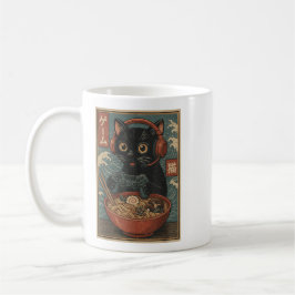 Caneca De Café Gato Gamer Kawaii Fofo Ramen Japonês Retrô Engraça