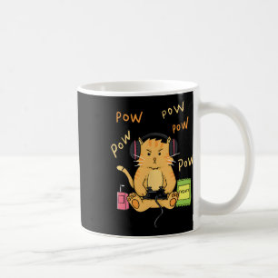 Caneca De Café Gato Gamer Kitty Fofinho Auscultadores Controlador