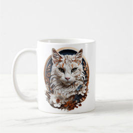 Caneca De Café gato,gatinho com flor