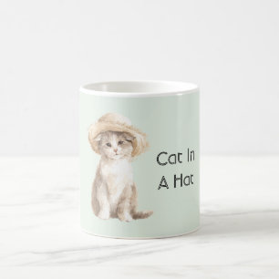 Caneca De Café Gato Gatinho de Chapéu  