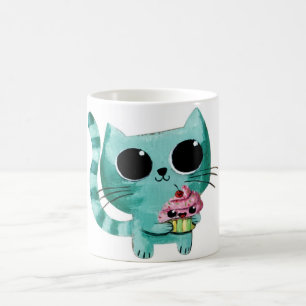 Caneca De Café Gato Gato Gato Gato Gato e Cupcake Kawaii