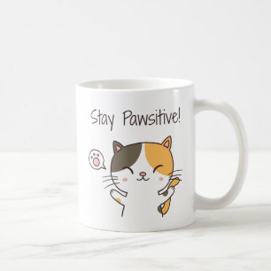 Caneca De Café Gato Gato Gato Gato Gato Fica Pawsitivo