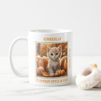 Caneca De Café Gato Gato-Gato-Gato-Gato-Pumpkin Spice Gato Nome d