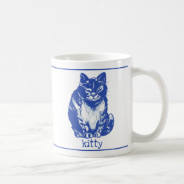 Caneca De Café Gato Gato Gato Gato Gelado Azul Farmhouse Russo