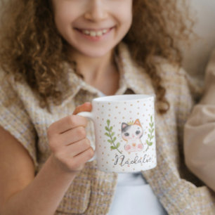 Caneca De Café Gato Gato Gordo Sexo Suave Bebê Criança Neutro Dot