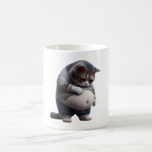 Caneca De Café Gato Gordo Engraçado Gato Gordinho Chonk Amantes d