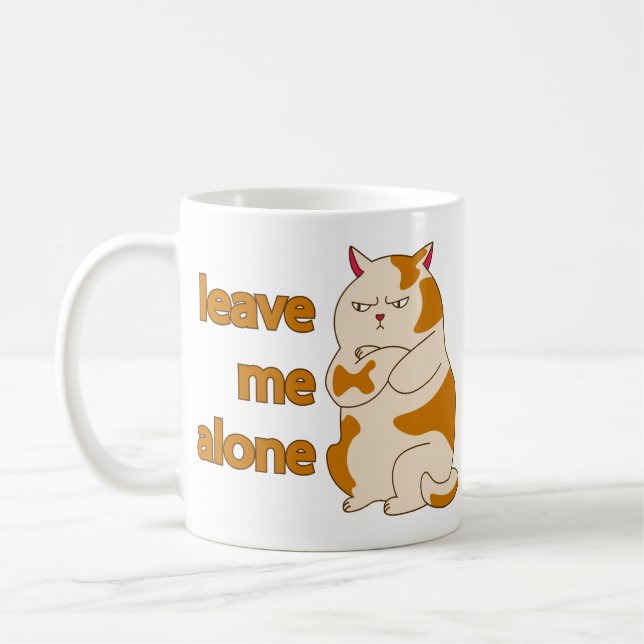 Caneca De Café Gato gordo me deixa em paz (Esquerda)
