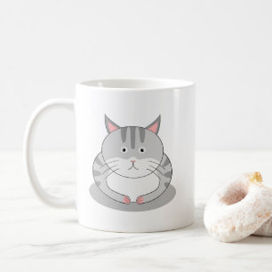 Caneca De Café Gato Gorducho Sorridente Padrão