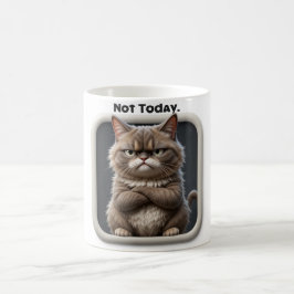 Caneca De Café Gato Grumpy "Não Hoje" Engraçado Design de Gato Ir