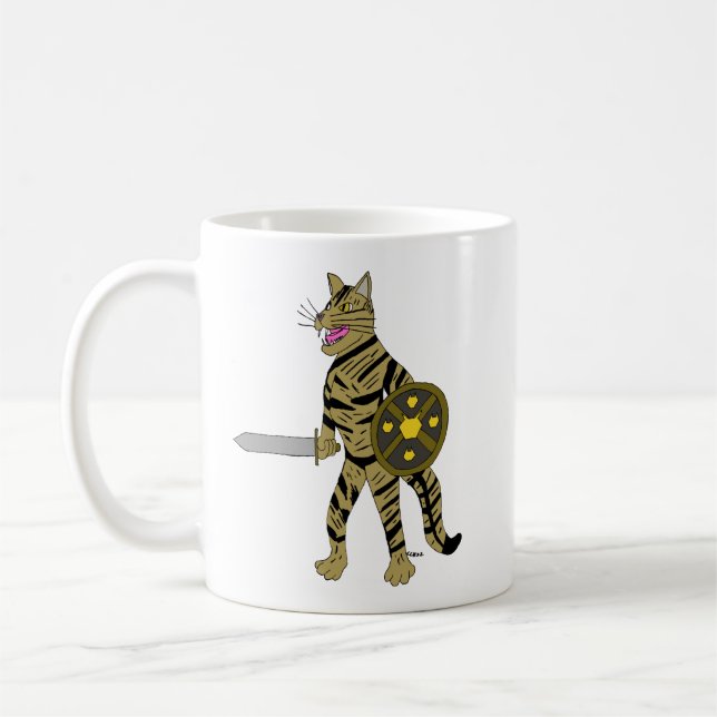 Caneca De Café Gato Guerreiro (Esquerda)