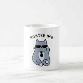 Caneca De Café Gato hipster - Pai Cat Lover Cat Personalizado