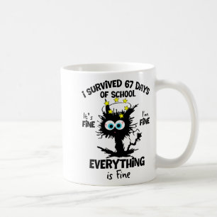Caneca De Café Gato I Sobrevivi 67 Dias De Professores Alunos