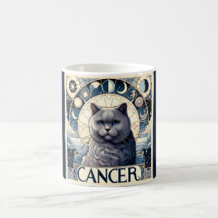 Caneca De Café Gato Intuitivo do cancer Arte Nouveau