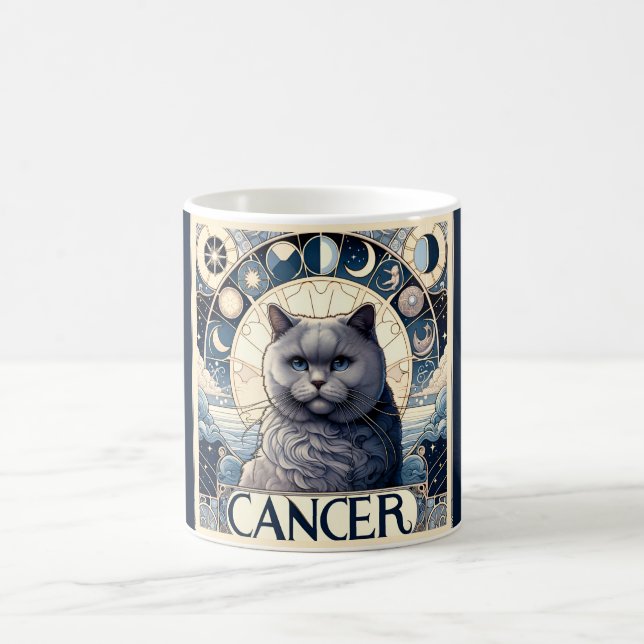 Caneca De Café Gato Intuitivo do cancer Arte Nouveau (Centro)