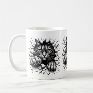 Caneca De Café Gato Irritado 3D com Mug de Café Luxuoso de Paw