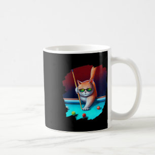 Caneca De Café Gato Jogando Piscina Bilhar No Salão Legal Engraça