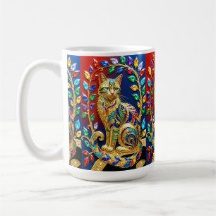 Caneca De Café Gato Joia Real – Arte de Luxo Multicolor