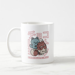 Caneca De Café Gato Kawaii com Leite de Chocolate – Arte Pop Japo