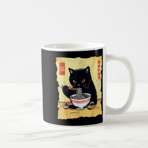 Caneca De Café Gato Kawaii Comendo Macarrão Ramen Presente Divert