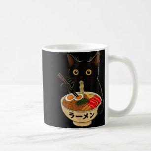 Caneca De Café Gato Kawaii Comendo Macarrão Ramen Presente Divert