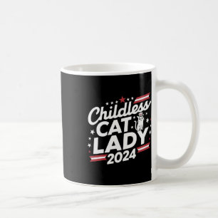 Caneca De Café Gato Lady 2024 Engraçado Eleição Política Democrat
