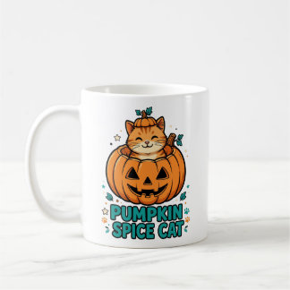Caneca De Café Gato Laranja da Abóbora de Halloween com Tempero d
