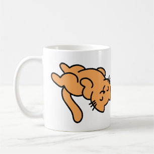 Caneca De Café Gato Laranja Preguiçoso